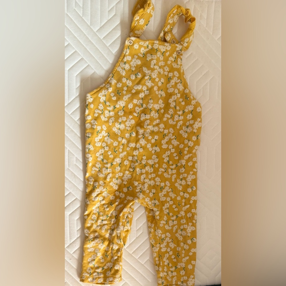 H&M Yellow Floral Kids Jumpsuit | 12-18 months